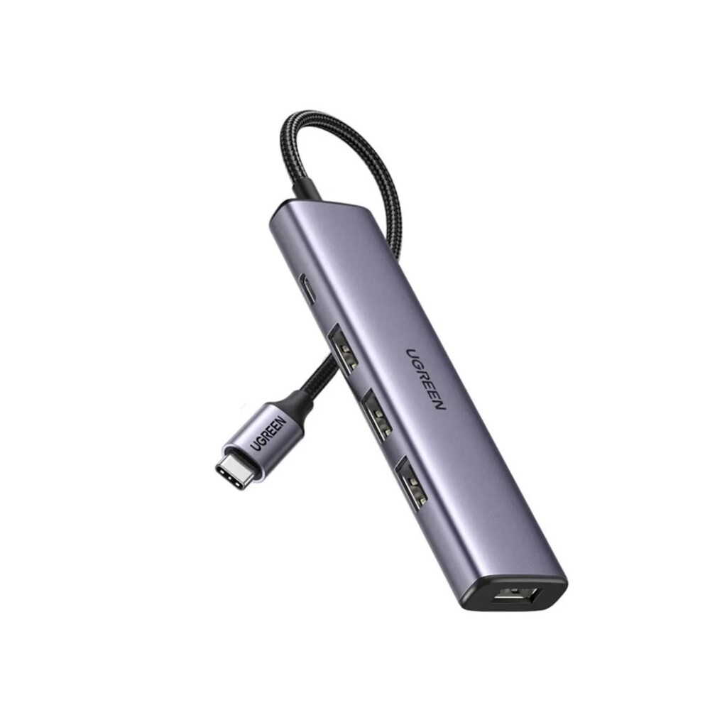 Hub USB Type-C 3.0 4 Portas Ugreen Preto/Cinza - CM473